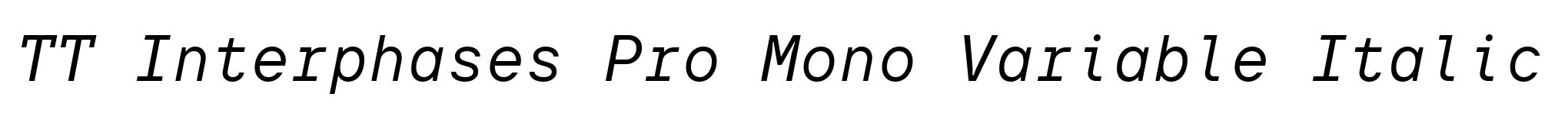 TT Interphases Pro Mono Variable Italic image